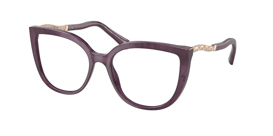 Bvlgari BV4214B Cat Eye Eyeglasses  5517-MARBLE AMETHYST 54-17-140 - Color Map violet