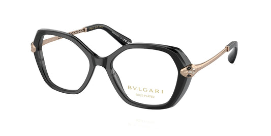 Bvlgari BV4215KB Butterfly Eyeglasses  5381-BLACK ON TRANSPARENT GREY 53-17-140 - Color Map black