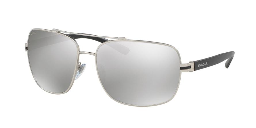 Bvlgari BV5038 Rectangle Sunglasses  400/6G-MATTE SILVER 63-16-130 - Color Map silver