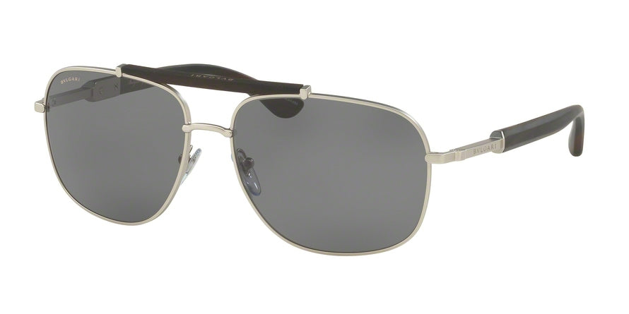 Bvlgari BV5040K Rectangle Sunglasses  200781-MATTE SILVER PLATED 60-15-145 - Color Map silver