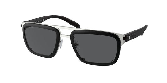Bvlgari BV5057 Rectangle Sunglasses  018/87-ALUMINIUM/MATTE BLACK 60-14-145 - Color Map black