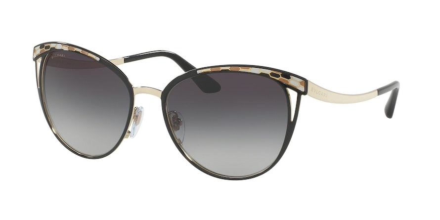 Bvlgari BV6083 Phantos Sunglasses  20188G-BLACK/PALE GOLD 56-17-140 - Color Map black
