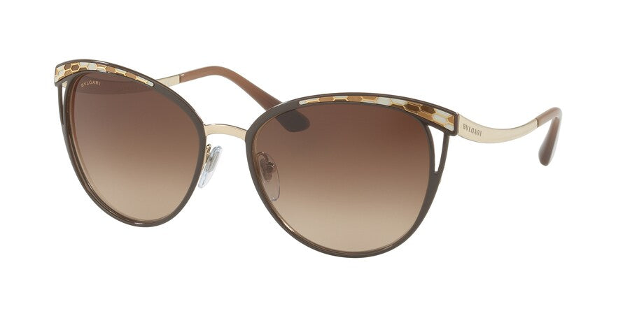 Bvlgari BV6083 Phantos Sunglasses  203013-BROWN/PALE GOLD 56-17-140 - Color Map brown
