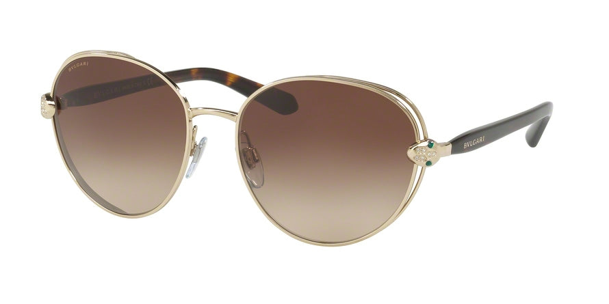 Bvlgari BV6087B Round Sunglasses  278/13-PALE GOLD 57-17-140 - Color Map gold