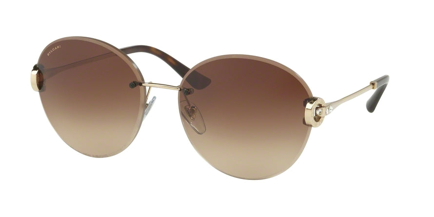 Bvlgari BV6091B Round Sunglasses  278/13-PALE GOLD 61-17-140 - Color Map gold