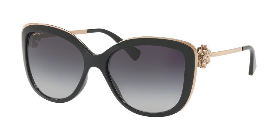 Bvlgari BV6094B Cat Eye Sunglasses  20148G-BLACK 57-17-135 - Color Map black
