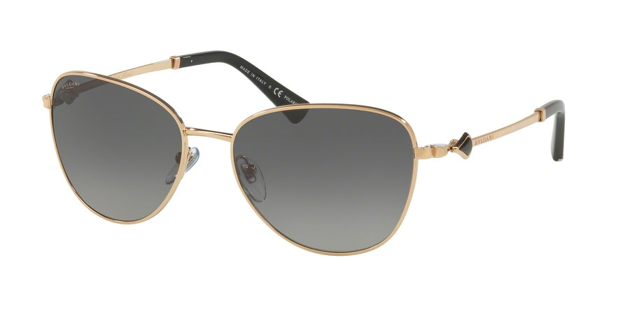 Bvlgari BV6097KB Cat Eye Sunglasses  395/T3-PINK GOLD PLATED 57-17-125 - Color Map gold