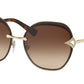 Bvlgari BV6111B Square Sunglasses  203413-PALE GOLD/BROWN 60-15-135 - Color Map brown