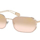 Bvlgari BV6125 Irregular Sunglasses  20147I-PINK GOLD 57-18-140 - Color Map gold