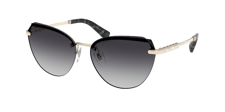 Bvlgari BV6129KB Cat Eye Sunglasses  2053T3-BLACK/PALE GOLD PLATED 60-15-140 - Color Map black
