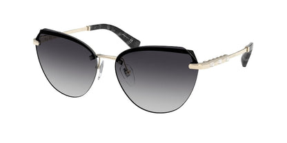 Bvlgari BV6129KB Cat Eye Sunglasses  2053T3-BLACK/PALE GOLD PLATED 60-15-140 - Color Map black