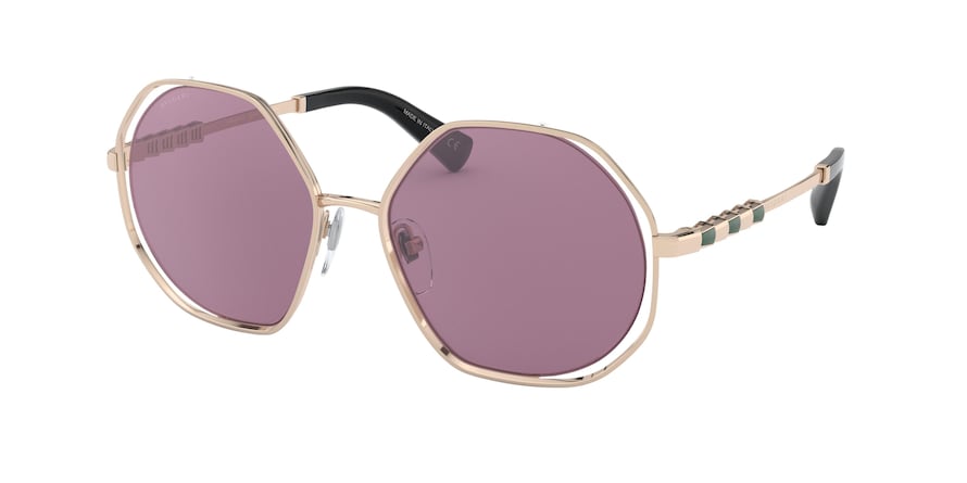 Bvlgari BV6144KB Irregular Sunglasses  395/AK-PINK GOLD PLATED 55-17-140 - Color Map gold