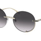 Bvlgari BV6153 Round Sunglasses  278/8G-PALE GOLD 56-19-140 - Color Map gold