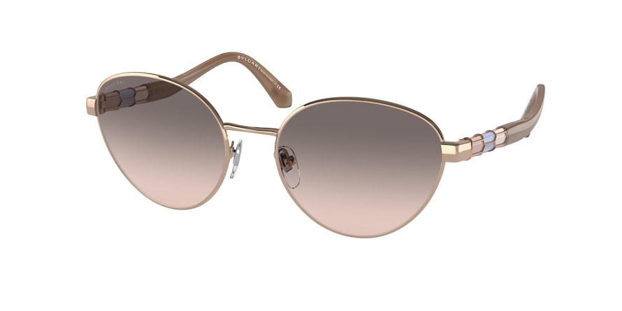 Bvlgari BV6155 Oval Sunglasses  20143B-PINK GOLD 55-18-140 - Color Map gold
