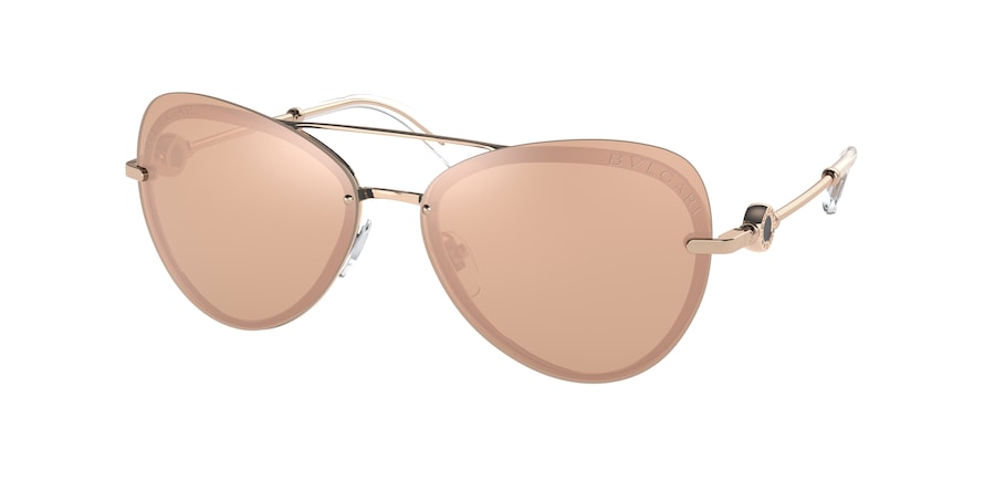 Bvlgari BV6157 Butterfly Sunglasses  20144Z-PINK GOLD 60-14-140 - Color Map gold