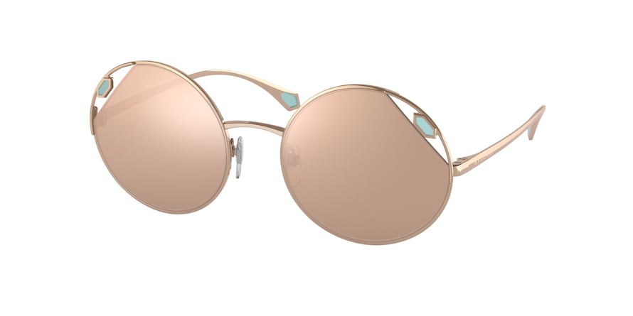 Bvlgari BV6159 Round Sunglasses  20144Z-PINK GOLD 54-20-140 - Color Map gold