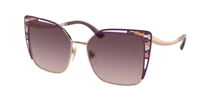 Bvlgari BV6179 Butterfly Sunglasses  201467-PINK GOLD/PURPLE 55-17-140 - Color Map gold