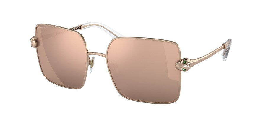 Bvlgari BV6180KB Square Sunglasses  20140W-PINK GOLD PLATED 57-17-140 - Color Map gold