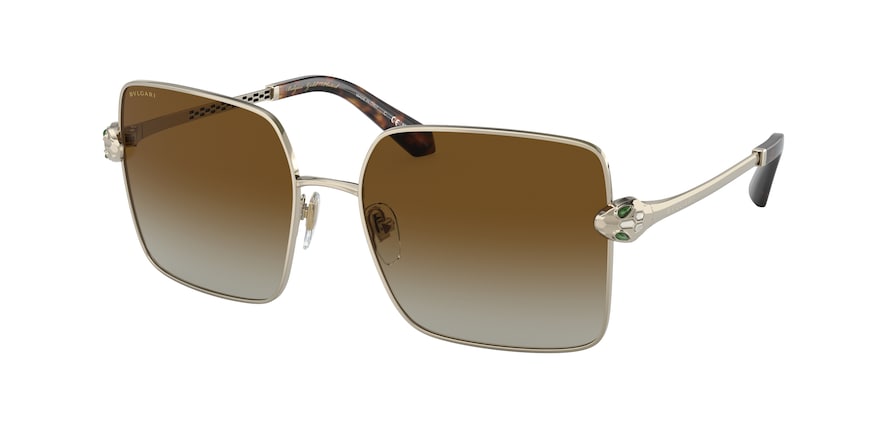 Bvlgari BV6180KB Square Sunglasses  278/T5-PALE GOLD PLATED 57-17-140 - Color Map gold