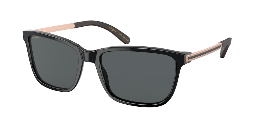 Bvlgari BV7037K Rectangle Sunglasses  501/P2-BLACK 59-18-145 - Color Map black