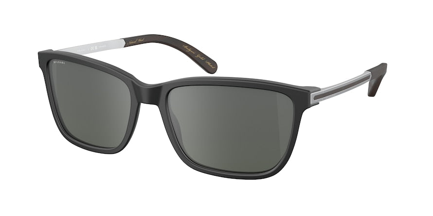 Bvlgari BV7037K Rectangle Sunglasses  5313W1-MATTE BLACK 59-18-145 - Color Map black