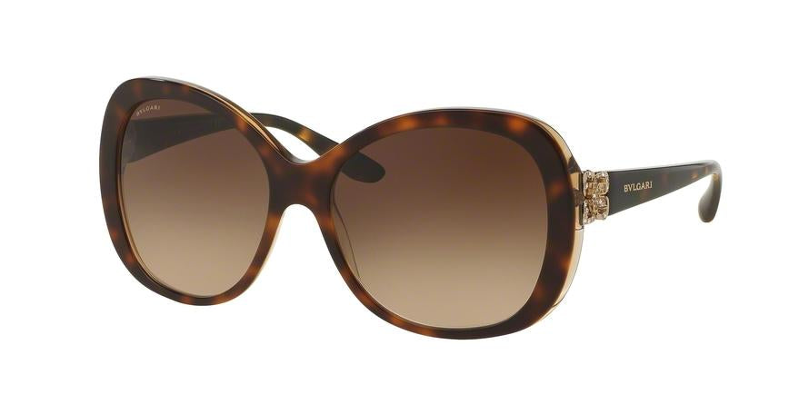 Bvlgari BV8171BF Round Sunglasses  537913-TOP HAVANA/BROWN CRYSTAL 57-16-140 - Color Map havana