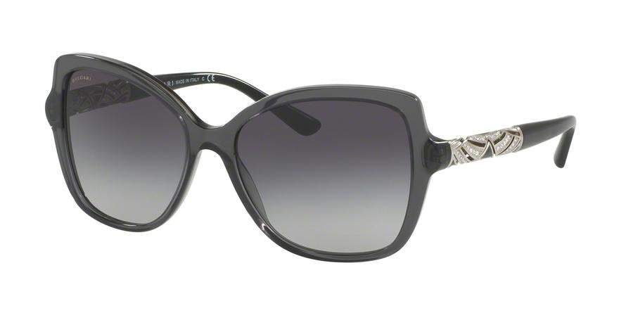 Bvlgari BV8174BF Butterfly Sunglasses  54028G-TRANSPARENT STRIPED GREY 58-16-140 - Color Map black