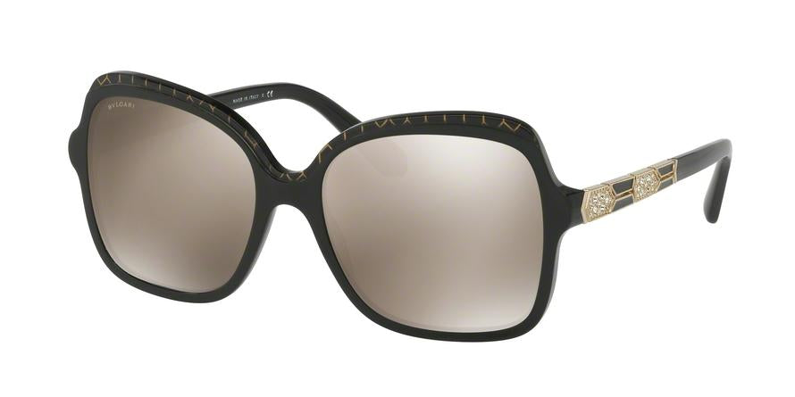 Bvlgari BV8181BF Square Sunglasses  54205A-BLACK PATTERN GOLD MESH/BLACK 56-17-140 - Color Map multi