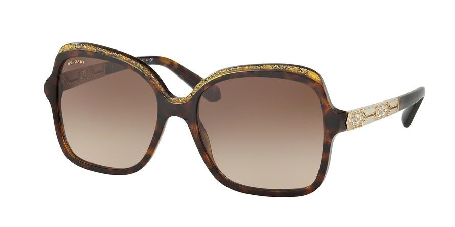 Bvlgari BV8181B Square Sunglasses  535313-HAVANA/GLITTER GOLD/HAVANA 56-17-140 - Color Map havana