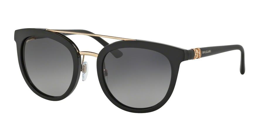 Bvlgari BV8184BF Round Sunglasses  501/T3-BLACK 53-22-145 - Color Map black