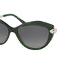 Bvlgari BV8186KB Cat Eye Sunglasses  827/T3-GREEN 55-16-140 - Color Map green