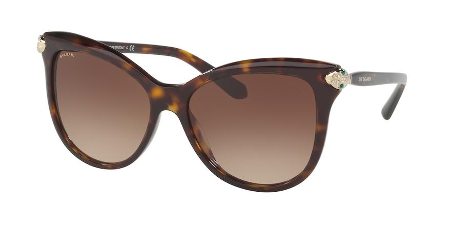 Bvlgari BV8188BF Square Sunglasses  504/13-DARK HAVANA 57-16-145 - Color Map havana