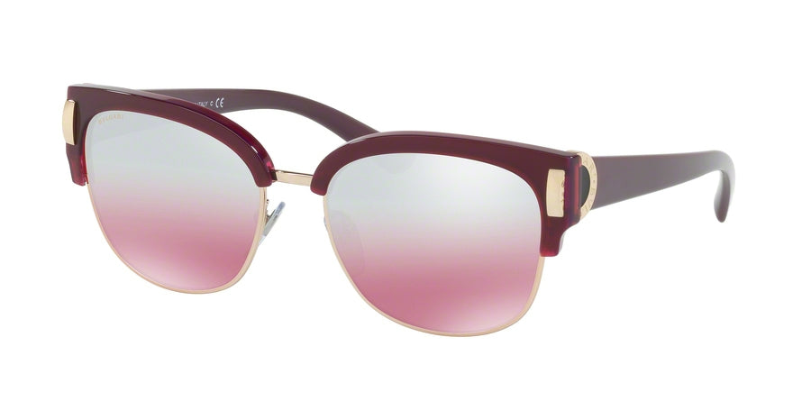 Bvlgari BV8189 Rectangle Sunglasses  54267E-TOP MARC ON VIOLET/PINK GOLD 55-18-135 - Color Map purple/reddish