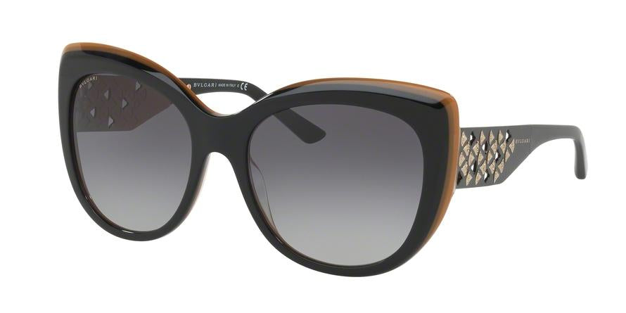 Bvlgari BV8198BF Butterfly Sunglasses  54408G-TRILAYER BLACK GOLD 57-18-140 - Color Map multi