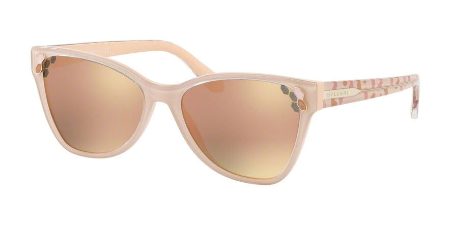 Bvlgari BV8208 Cat Eye Sunglasses  54564Z-TOP TRANSPARENT ON PINK 56-17-140 - Color Map pink