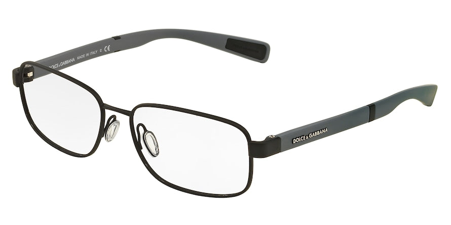DOLCE & GABBANA DG1281 Rectangle Eyeglasses  1289-BLACK RUBBER 55-16-145 - Color Map black