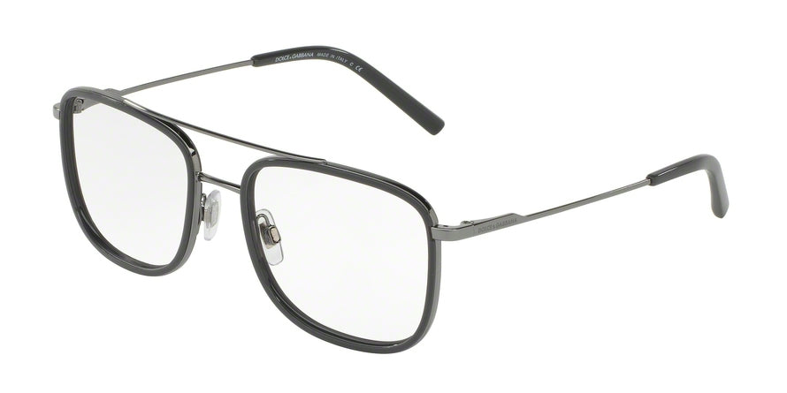 DOLCE & GABBANA DG1288 Square Eyeglasses  1258-GUNMETAL/GREY 53-18-145 - Color Map grey