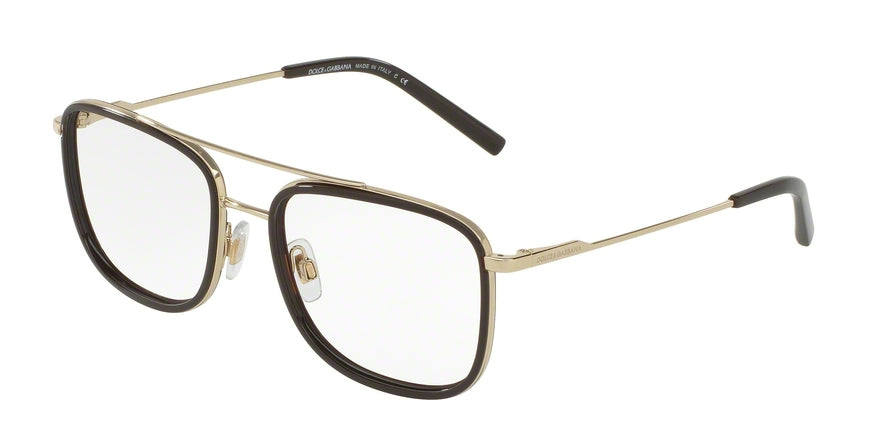 DOLCE & GABBANA DG1288 Square Eyeglasses  488-PALE GOLD/BROWN 53-18-145 - Color Map brown