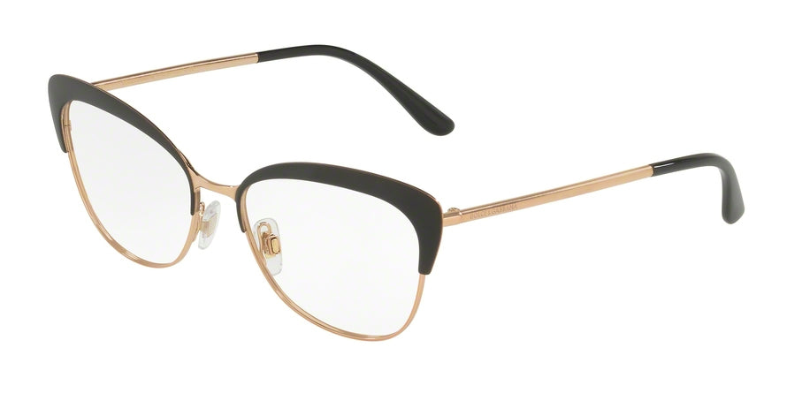 DOLCE & GABBANA DG1298 Cat Eye Eyeglasses  01-MATTE BLACK/PINK GOLD 54-16-140 - Color Map black