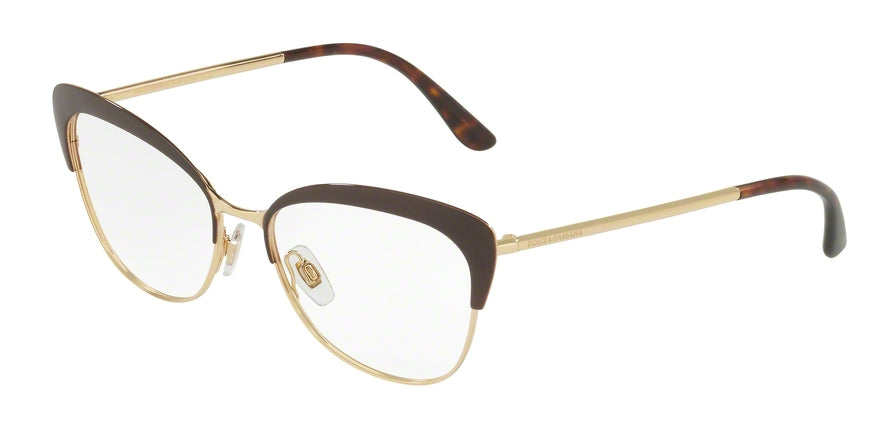 DOLCE & GABBANA DG1298 Cat Eye Eyeglasses  1315-BROWN/GOLD 54-16-140 - Color Map brown