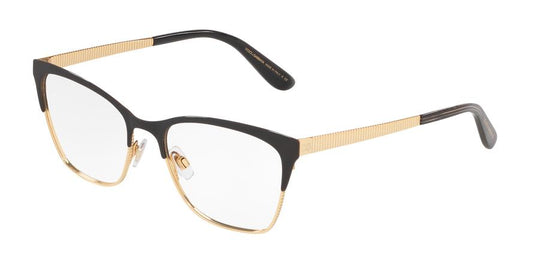 DOLCE & GABBANA DG1310 Rectangle Eyeglasses  1311-MATTE BLACK/GOLD 54-17-145 - Color Map black