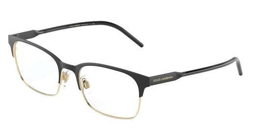 DOLCE & GABBANA DG1330 Rectangle Eyeglasses  1268-MATTE BLACK/GOLD 54-19-150 - Color Map black