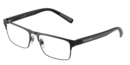 DOLCE & GABBANA DG1343 Rectangle Eyeglasses  1106-MATTE BLACK 57-17-150 - Color Map black