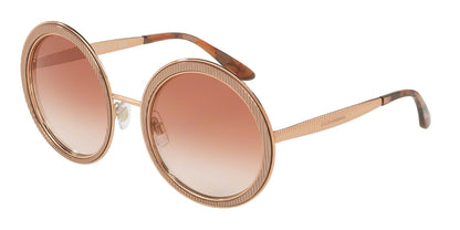 DOLCE & GABBANA DG2179 Round Sunglasses  129813-PINK GOLD 54-23-140 - Color Map gold