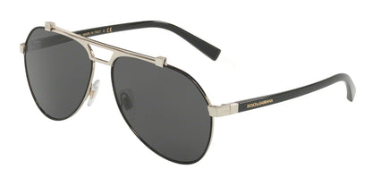 DOLCE & GABBANA DG2189 Pilot Sunglasses  01/87-MATTE BLACK/PALE GOLD 61-14-140 - Color Map black
