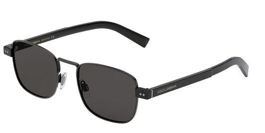 DOLCE & GABBANA DG2222 Rectangle Sunglasses  01/87-BLACK 52-20-150 - Color Map black