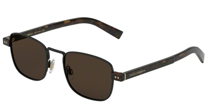 DOLCE & GABBANA DG2222 Rectangle Sunglasses  110673-MATTE BLACK 52-20-150 - Color Map black