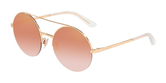 DOLCE & GABBANA DG2237 Round Sunglasses  12986F-PINK GOLD 54-19-140 - Color Map pink