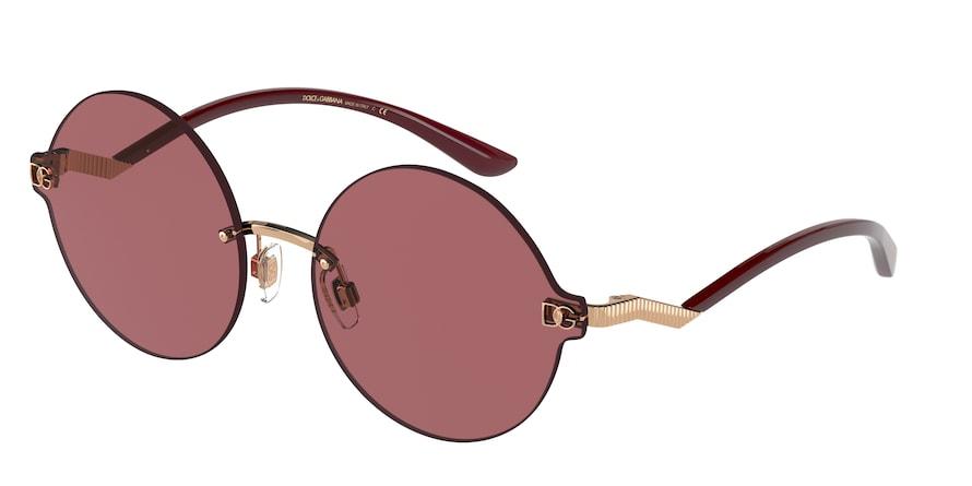 DOLCE & GABBANA DG2269 Round Sunglasses  129869-PINK GOLD 62-17-140 - Color Map pink