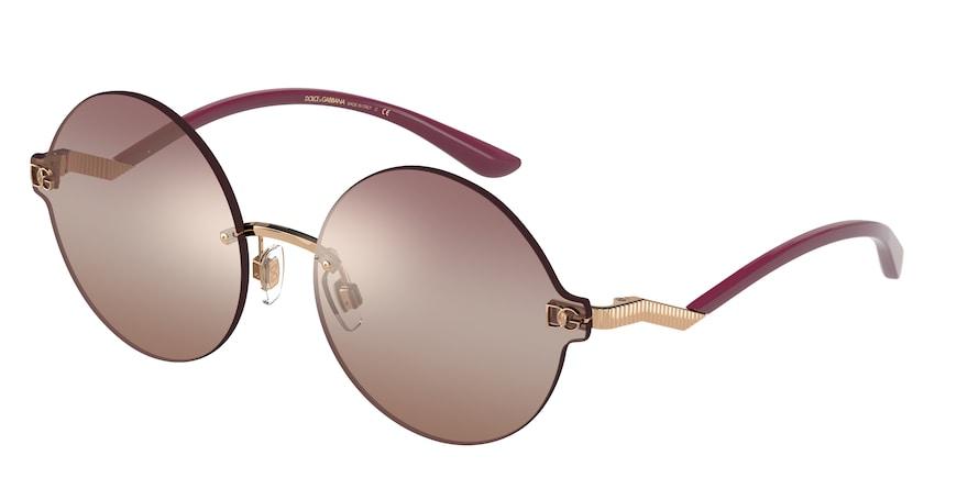 DOLCE & GABBANA DG2269 Round Sunglasses  1298AQ-PINK GOLD 62-17-140 - Color Map pink